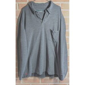 UNTUCKit Zingaro Polo Shirt Men 2XL Gray Charcoal Long Sleeve Cotton Peru Casual
